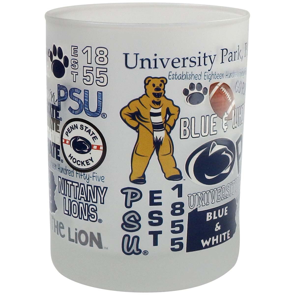 frosted rocks glass with assorted Penn State graphics image 3